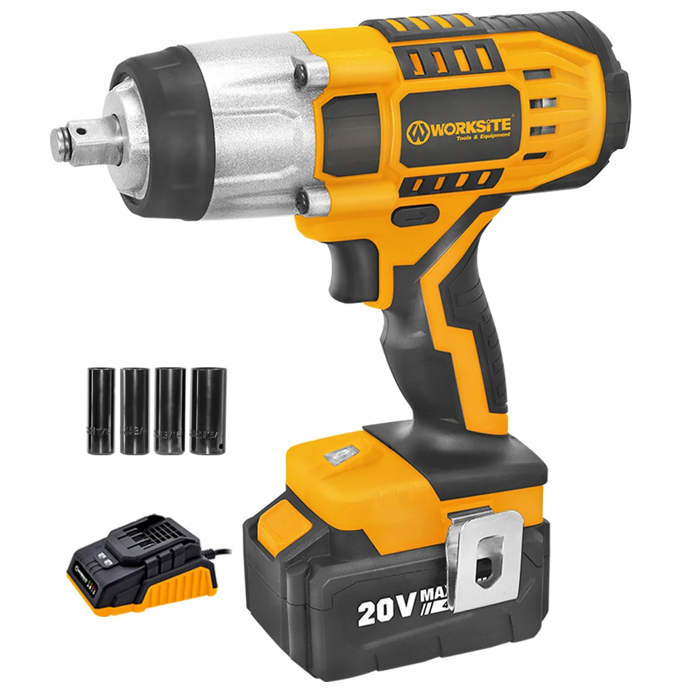 

Worksite 20v Battery-Powered Series Customized Cordless Impact Wrench 400N.m High Torque Impact Power Wrench