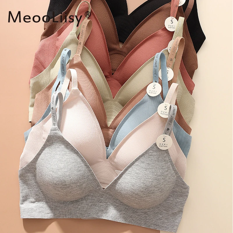 MeooLiisy Korean Expanded Bralette Small Chest Push Up Add Cup Size Women Bras Seamless Sports Underwear