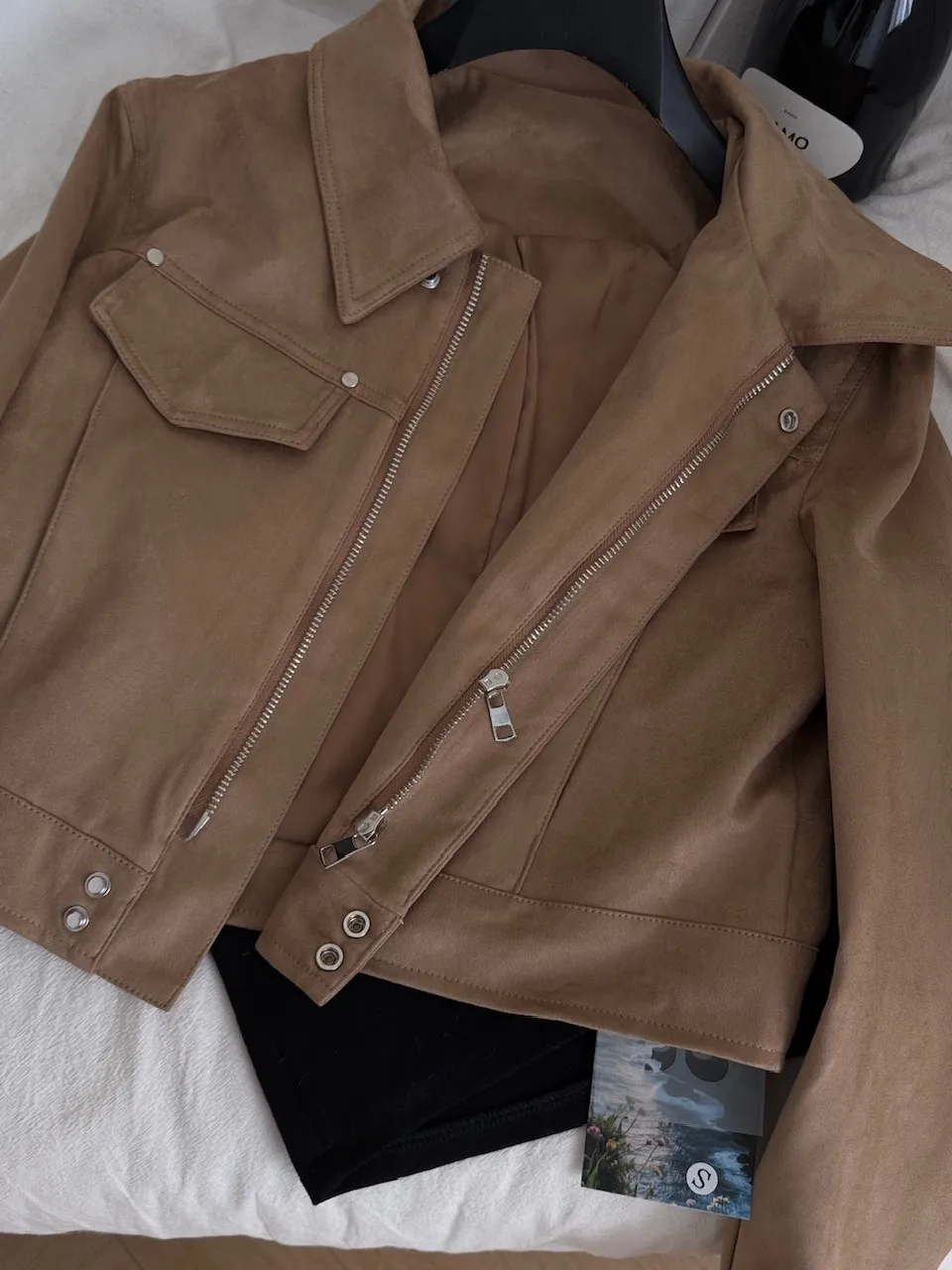 معطف نسائي من جلد الغزال Jaet ort كاجوال Sle كوري أنيق أوائل الخريف وخفيف الوزن وأنيق بأزرار للإغلاق