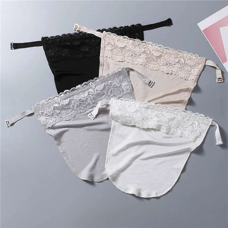 Ladies Lace Clip-on Mock Camisole Bra Insert Overlay Modesty Panel Vest Mock Camisole Bra Cleavage Coverage For Women