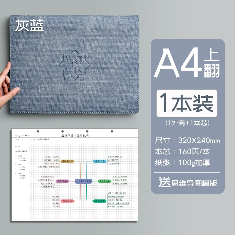 Cuaderno de mapa mental A4, cuadrícula Cornell, libro Simple para estudiantes universitarios, hebilla B5 especial, bobina de giro, papel gráfico