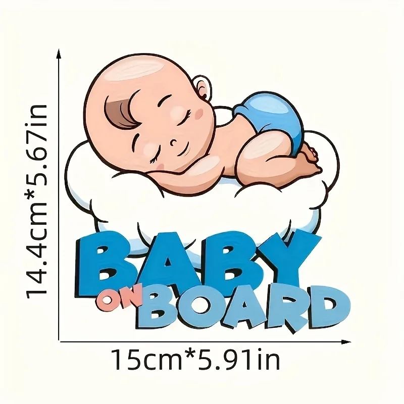Baby On Board Sleeping Baby Vinyl Sticker Waterproof Decal For Car Rear Window Safety Sign Auto Accessories Family Decor view 2