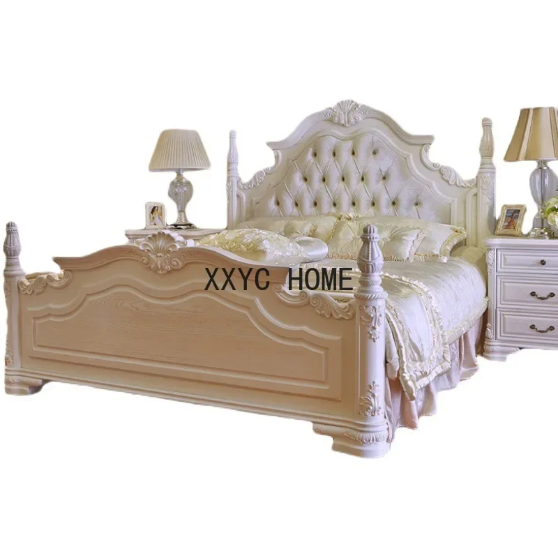 

French Style Bed 1.8 M Bed in Master Bedroom Marriage Bed European Solid Wood