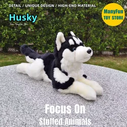 Realistic Husky High Fidelity Eskimo Dog Plushie Alaskan Malamute Plush Toys Lifelike Animals Simulation Stuffed Doll Toy Gifts