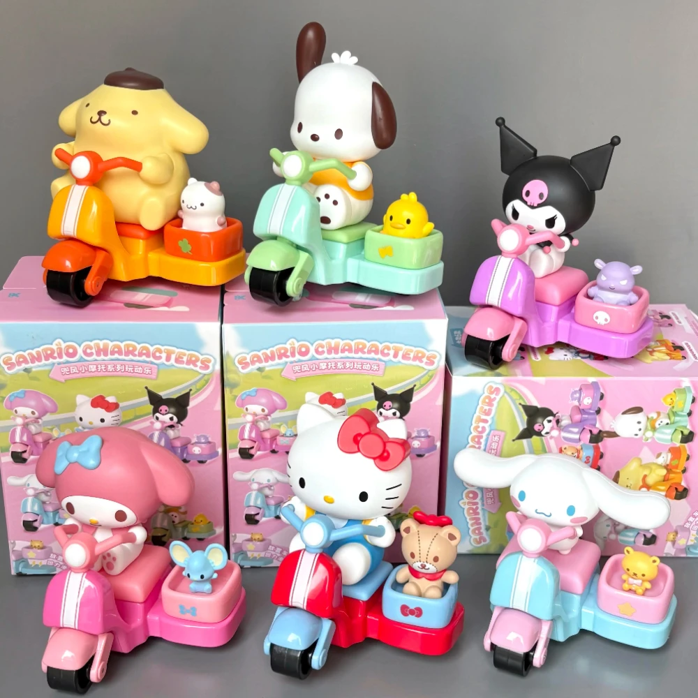 

Sanrio Characters Small Motorcycle Series Blind Box Cute Action Figure Mystery Box Anime Figures Cartoon Collection Model Gifts