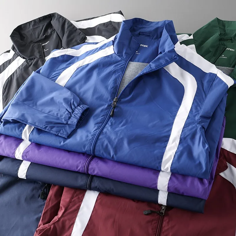 Spring Windbreaker Jackets Men Fashion Patchwork Quick Drying Sports Coats Korean Style Casual Loose Jacket Unisex Streetwear
