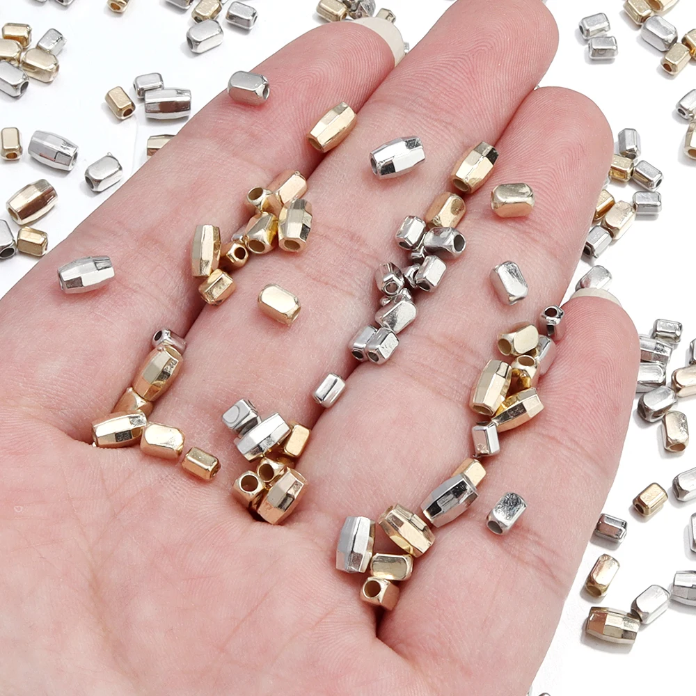 200pcs/lot CCB Charm Cut Rice Beads Geometry Cylinder Loose Spacer Beads For DIY Jewelry Making Bracelet Necklace Accessories