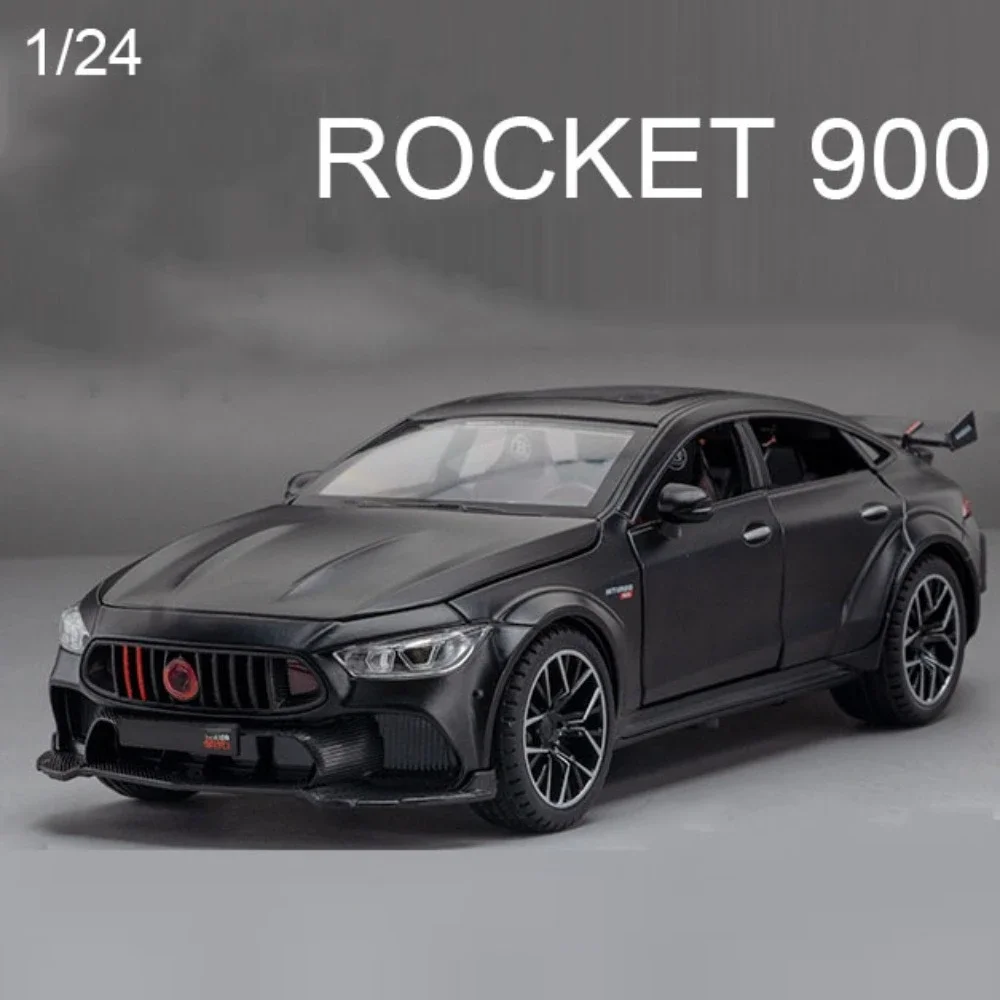 

1:24 ROCKET 900, игрушечные модели из сплава, литые под давлением модели транспортных средств со звуком и светом, коллекции с откатным механизмом, подарок для детей