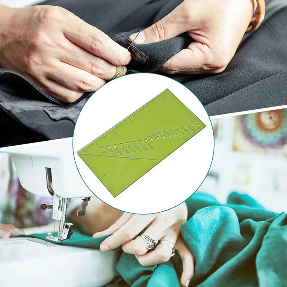 Guide Rulers 1/8 To 2 Inch Straight Line Hems Sew Allowance Ruler Perforated Seam Seam Guide Ruler DIY Allowance Ruler