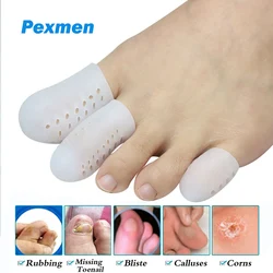 Pexmen-Protectores de Gel para dedos de los pies, 2 piezas, cubre y protege los dedos de los pies, proporciona alivio para las ampollas de los callos y las uñas encarnadas