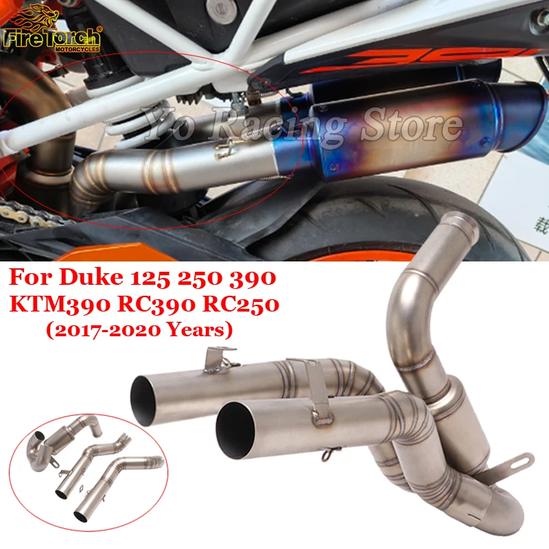 For Duke 125 250 390 KTM390 RC390 RC250 RC 390 250 2017 - 2020 Motorcycle Exhaust System Middle Link Pipe High Position Muffler