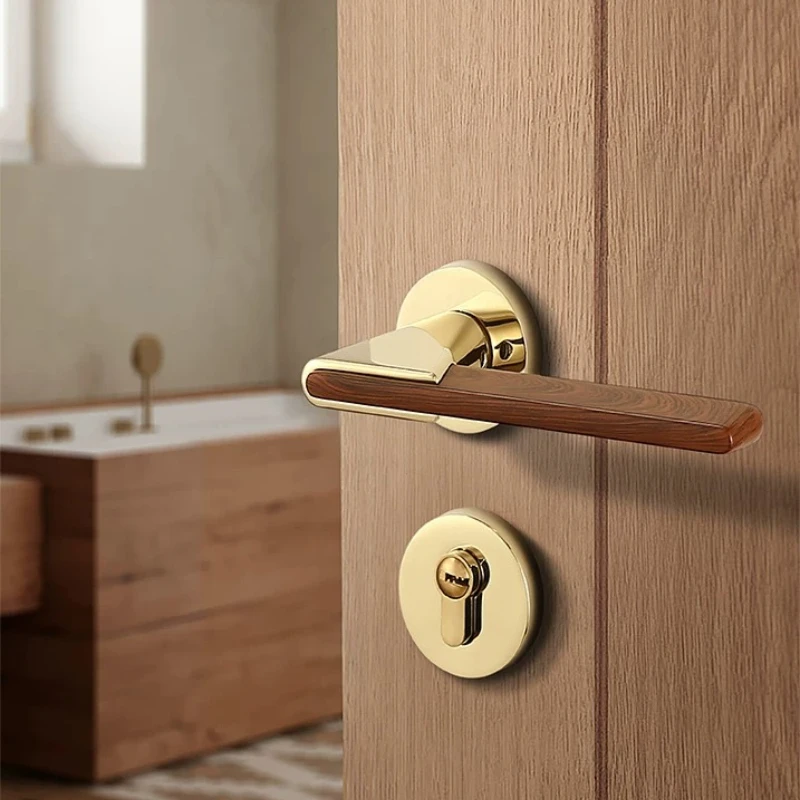 New Chinese Style Bronze Split Magnetic Silent Door Lock, Interior Bedroom Wood Latch, Quiet Handle, Multi Color Choice
