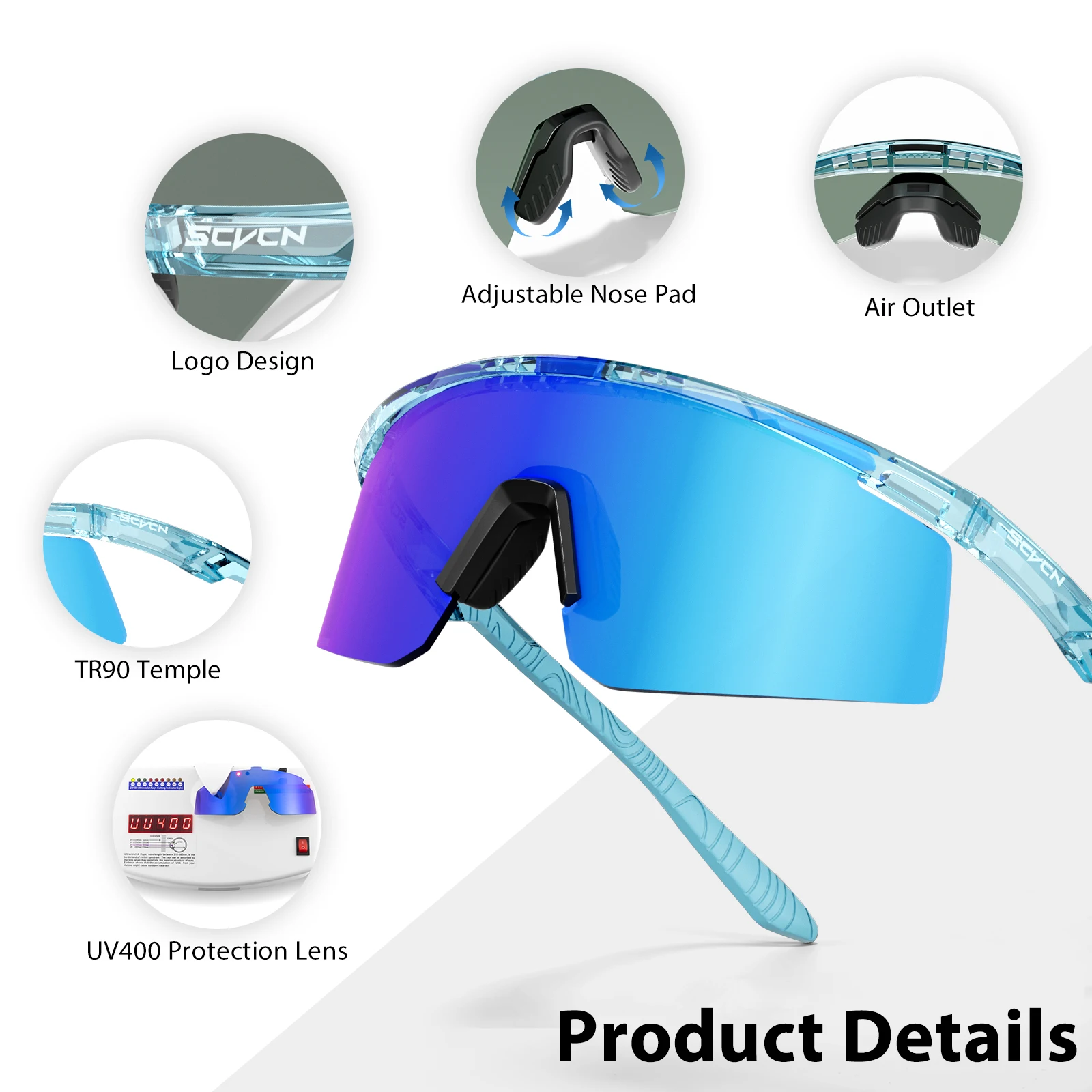 SCVCN في الهواء الطلق المشي لمسافات طويلة ركوب نظارات القيادة النظارات الشمسية الصيد نظارات الرجال النساء الرياضة الدراجات نظارات UV400 نظارات حماية