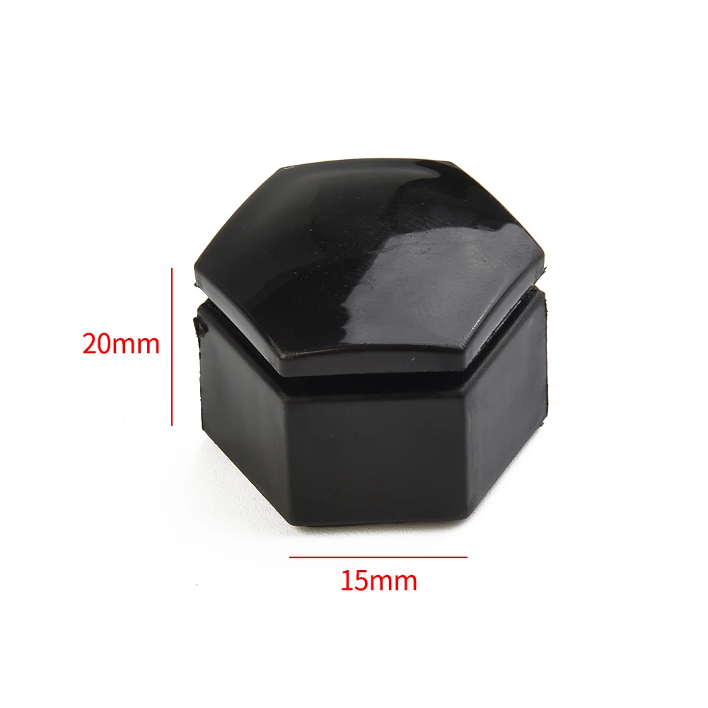 Practical Nut Bolt Covers Wheel Covers ABS Cap Insignia Polished Black Tool 20pcs Wheel Internal Diameter 22mm