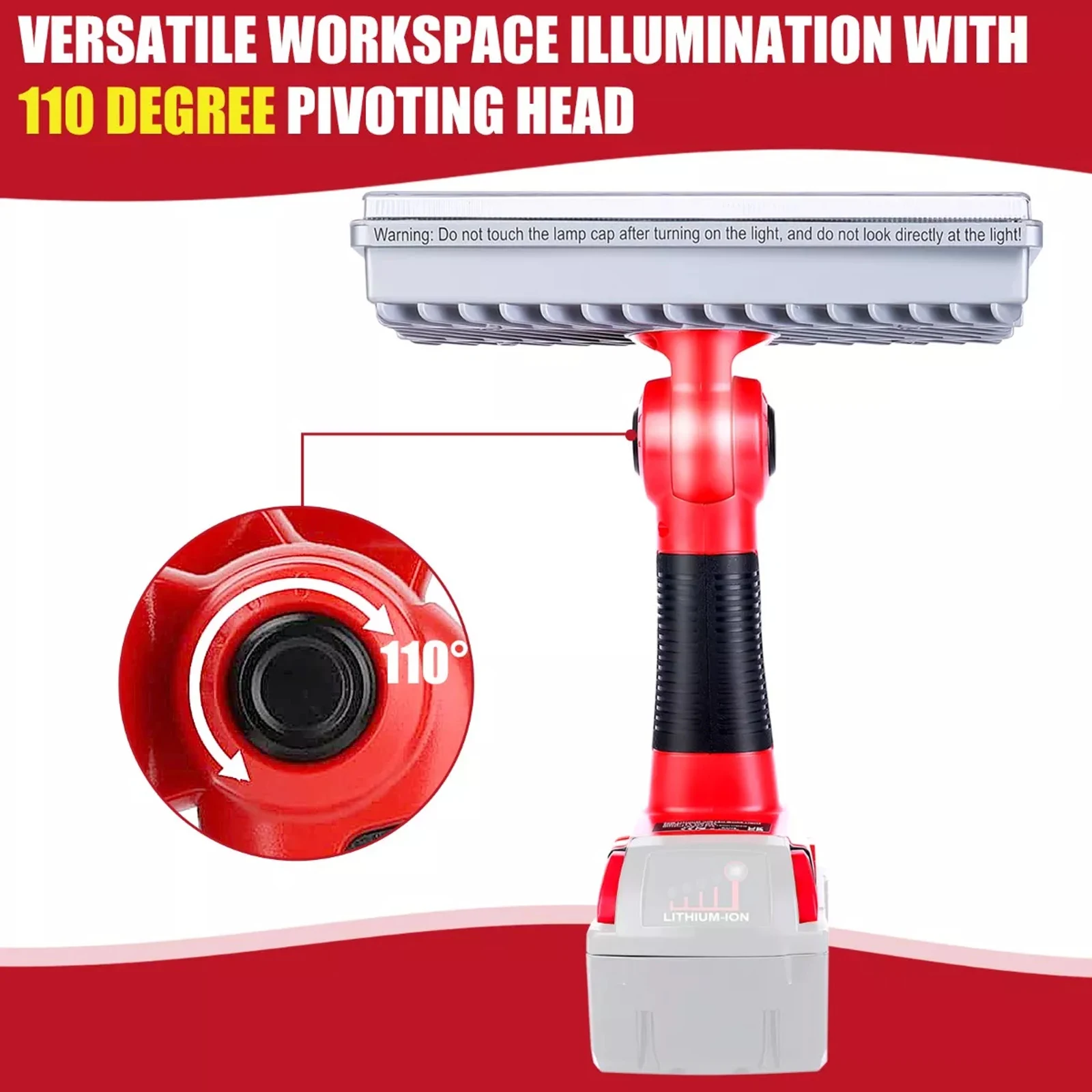 مصباح عمل ليد M18 لبطارية ليثيوم أيون ميلواكي ، مصباح عمل رأسي ، أداة كهربائية ، طوارئ ، 4200LM ، 40W ، 9 in