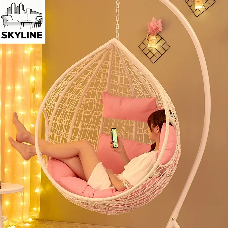 Hanging Basket Rattan Chair Home Leisure Lazy Indoor Balcony Hanging Basket Chair Hanging Orchid Cradle Chair