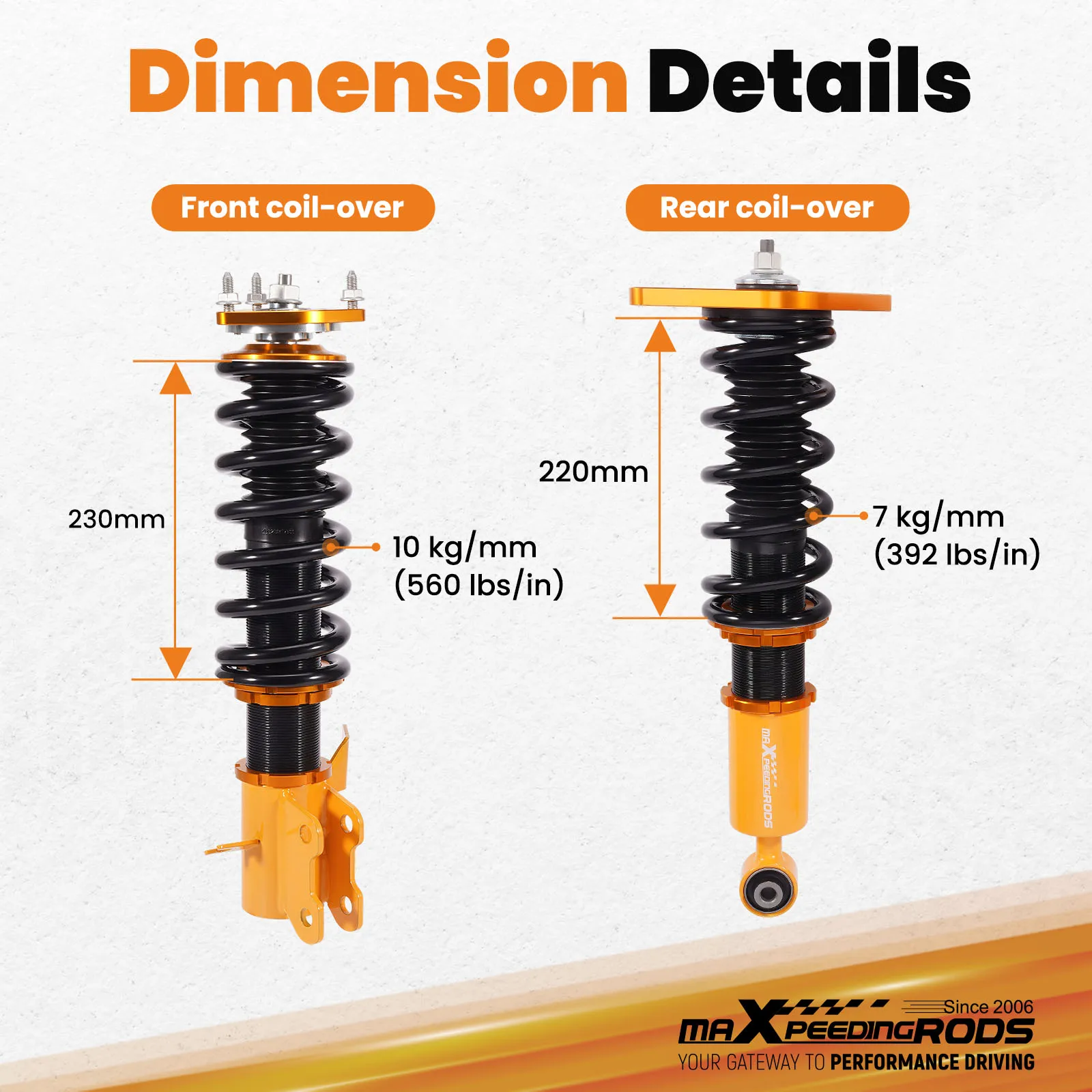 

Street Coilover Suspension For Nissan Sentra SE-R B15 2000-2006 Twin Tube Design