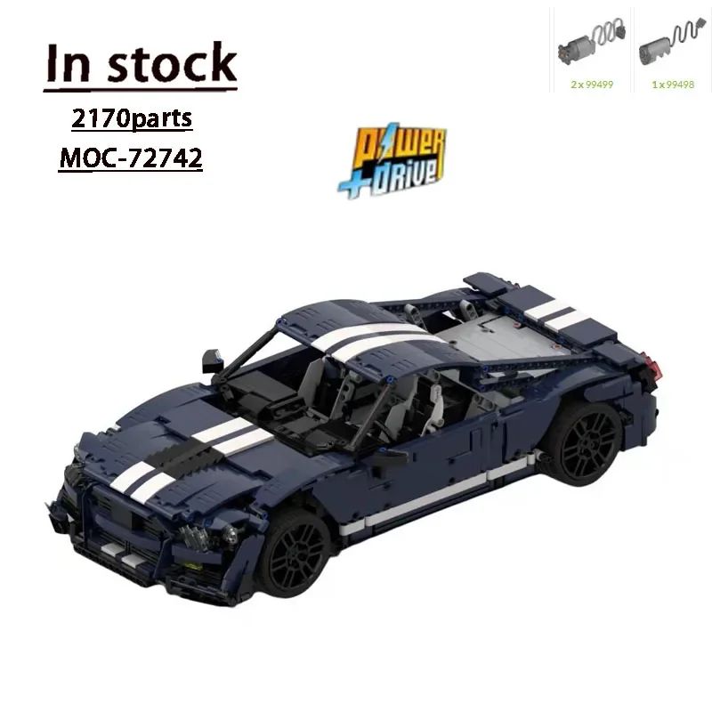 MOC-72742 Electric RC Supercar GT500 Assembly Splicing Building Block Model • 2170 Building Block Parts Kids Birthday Toy Gift