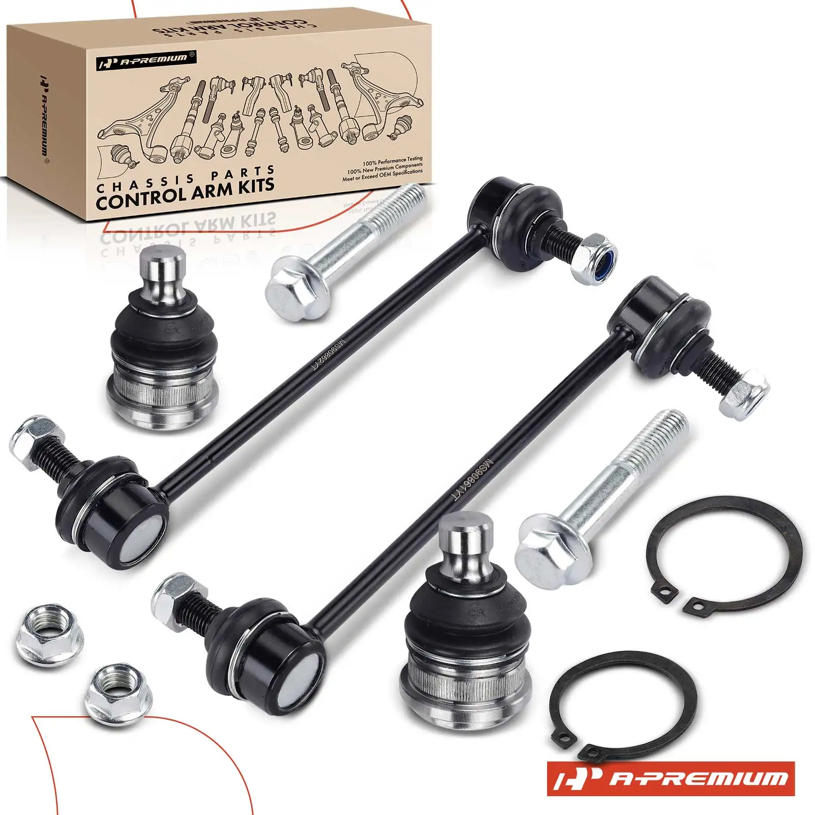 A-Premium 4x Front Side Sway Bar Links & Ball Joints for Kia Soul 2010-2013