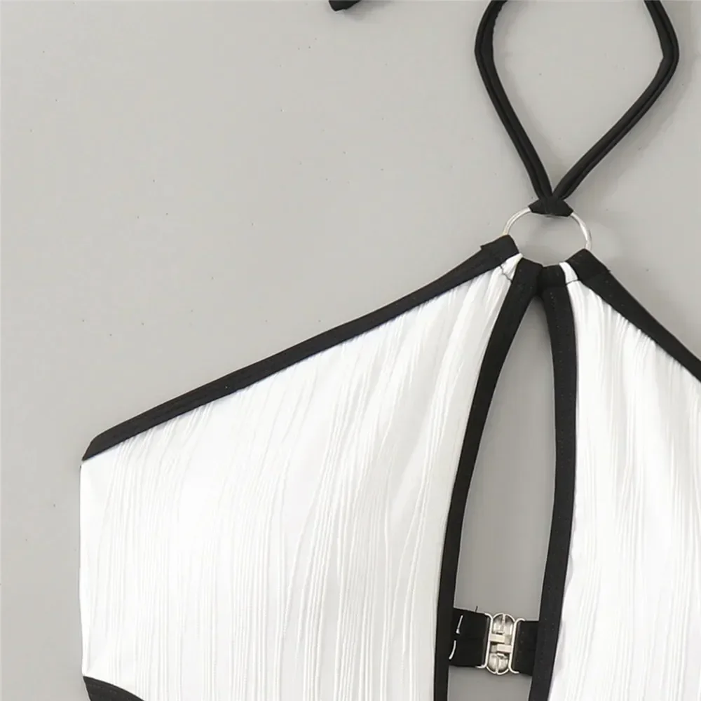 Sexy White Backless Swimwear Women 2026 One Piece Swimsuit Hollow Out Monokini Bathing Suit String Halter Swimming Wear Bather