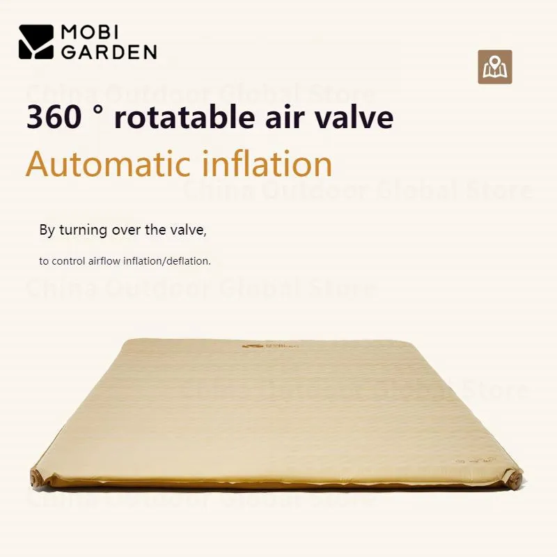 MOBI GARDEN 6cm Thickened Moisture-Proof Pad Outdoor Automatic Inflation Sponge Cushion 1-2 Person Camping Sleep Pad Mattress