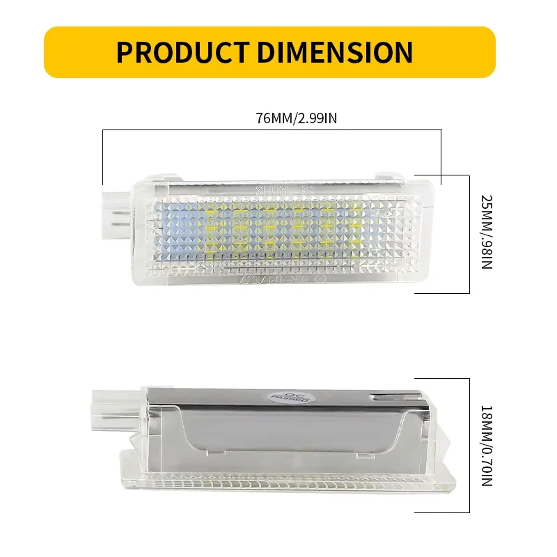 2PCS LED Welcome Courtesy Footwell Light Car Interior Lamp For BMW E90 E91 E92 E60 E65 F10 F11 E87 X5 E70 X3 E83 M3 MINI R50 R60