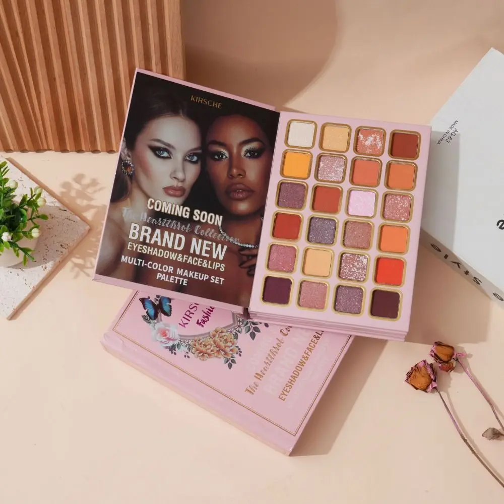 5-Layer Folding Eyeshadow Palette Book Shaped Long-Lasting Beauty Book Makeup Kit Waterproof Powder Blusher Eye Shadow Palette