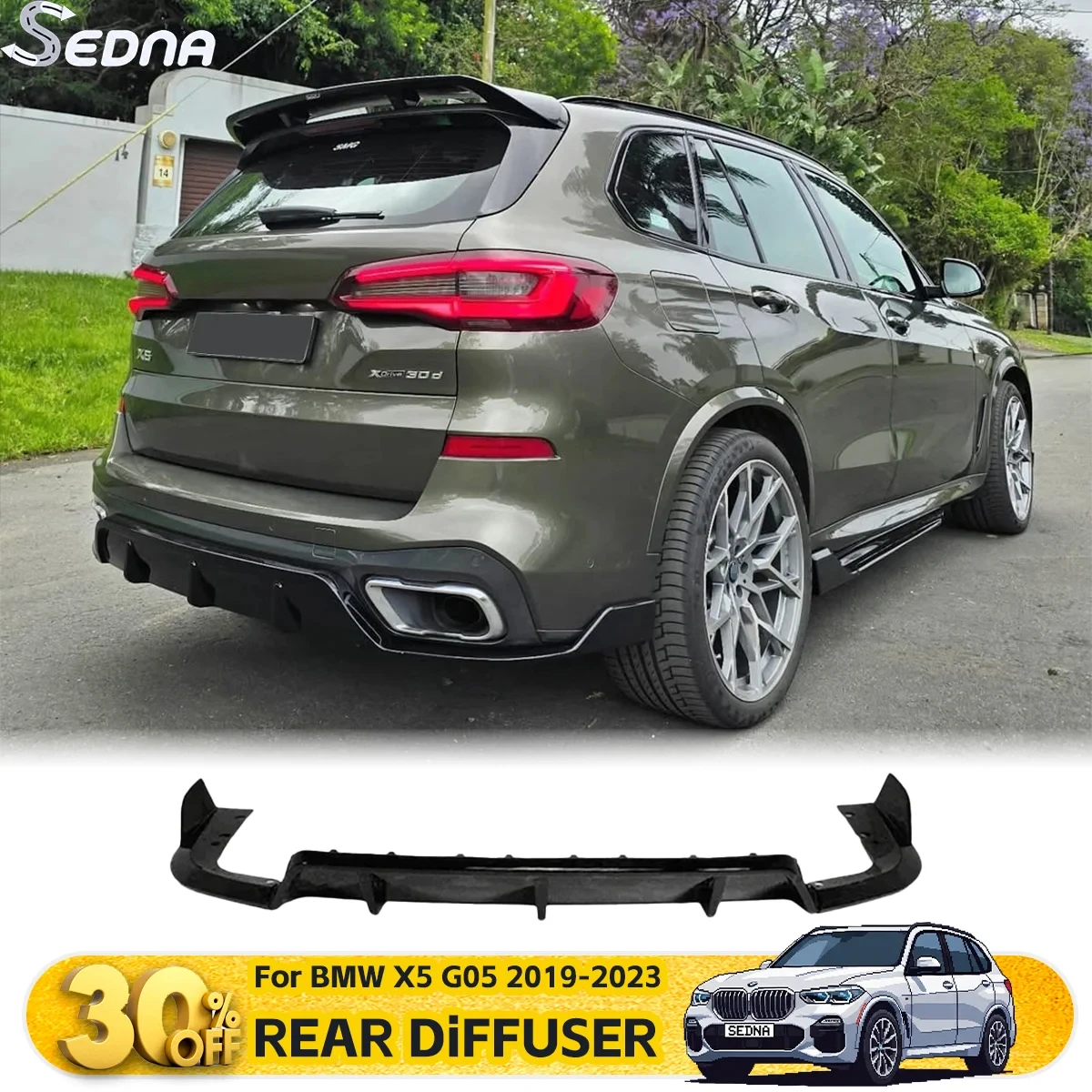 

Rear Bumper Diffuser Splitter Lip Spoiler For BMW X5 G05 2019-2023 Auto Car Tuning Exterior Guard Parts Body Kits Accessories
