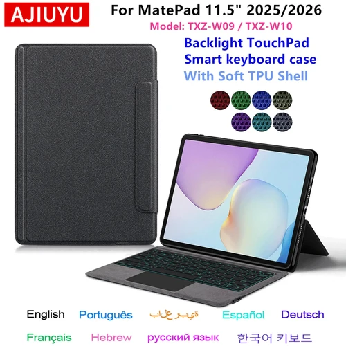 Imagen 1 del producto Teclado Táctil para Huawei MatePad 11.5 pulgadas 2025 TXZ-W09 W10, Funda con Teclado Retroiluminado para Tablet MatePad 11 5 2025 2026