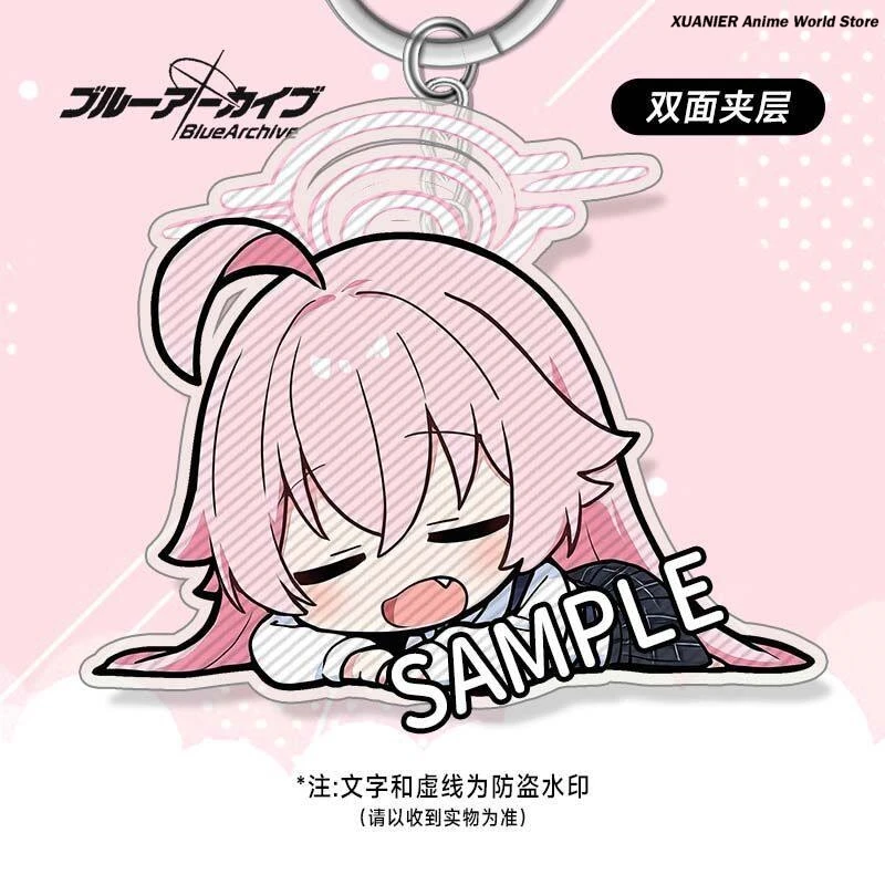 Blue Archive Shirasu Azusa Q Version Papa Series Takanashi Hoshino Acrylic Keychain Itabag Pendant Anime Ornament Keyring view 4