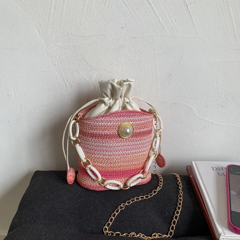 

2025 Summer Woven Bucket Tote, Underarm Shoulder Bag Spacious Beach Bag