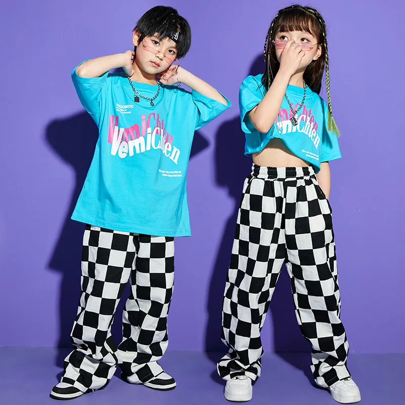 Disfraces de Hip Hop para niños, ropa de baile para niños, ropa de escenario, trajes de fiesta, camiseta de baile de salón de Jazz, pantalones superiores