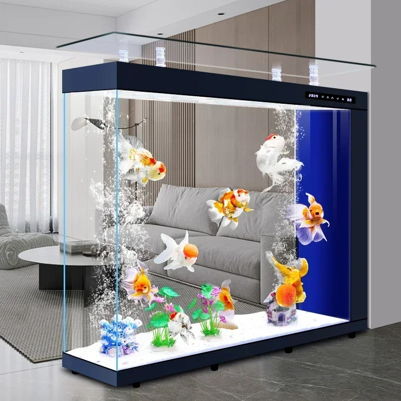 

cqyFish tank living room new intelligent partition entrance medium and large light luxury high-end floor rectangle