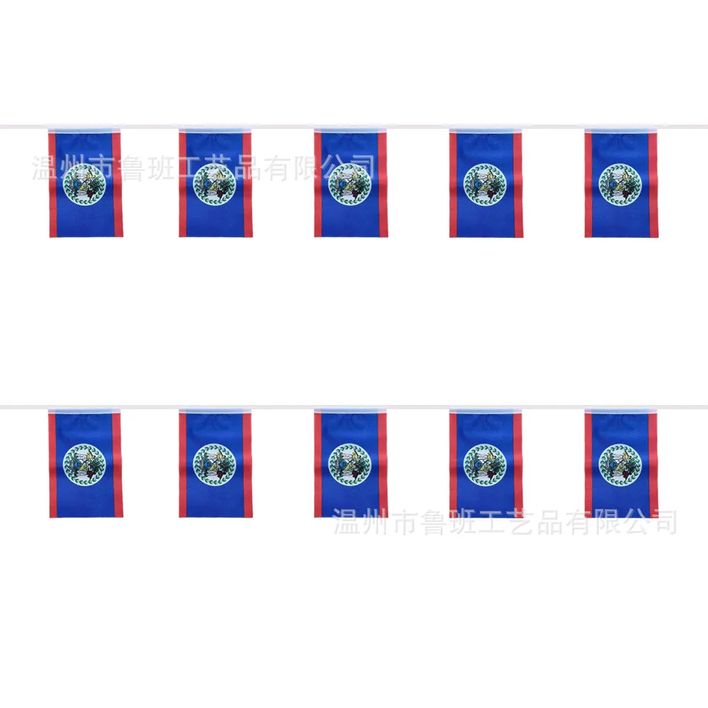 Belize bunting flags 14x21cm 20pcs/lot Belize String flags Pennant Banner Festival Party Holiday for decoration