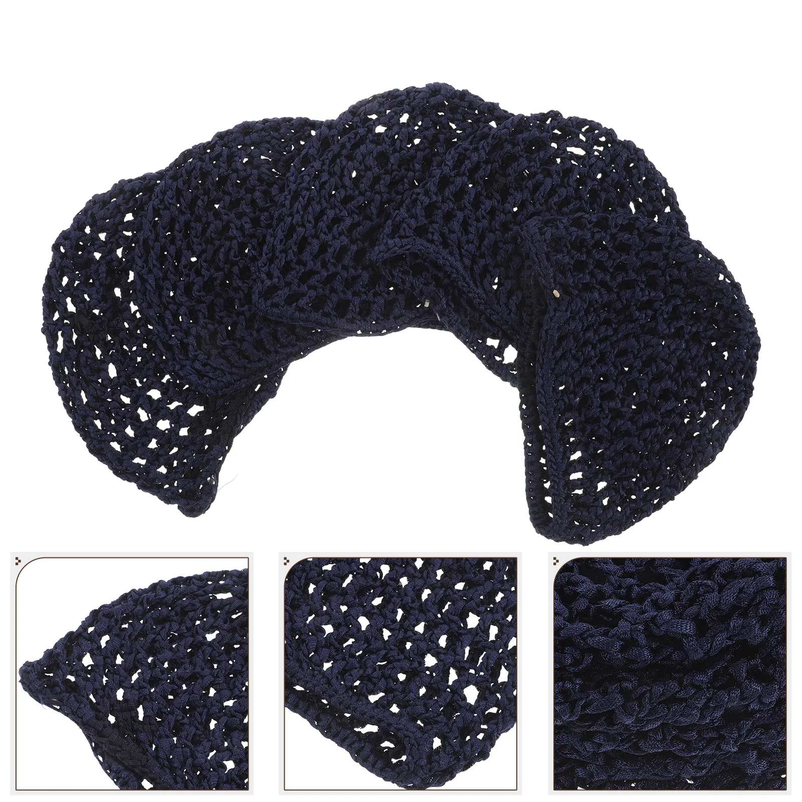 

Crochet Mesh Hat Satin Sleep Bonnet Doobie Wrap Cap Truck Polyester Women's Hair