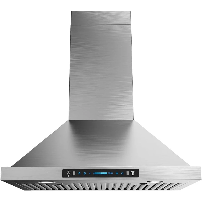 

36-inch Wall Mount Range Hood 900 CFM Ducted/Ductless Convertible, Kitchen Chimney Vent Stainless Steel(IKP02-36'')