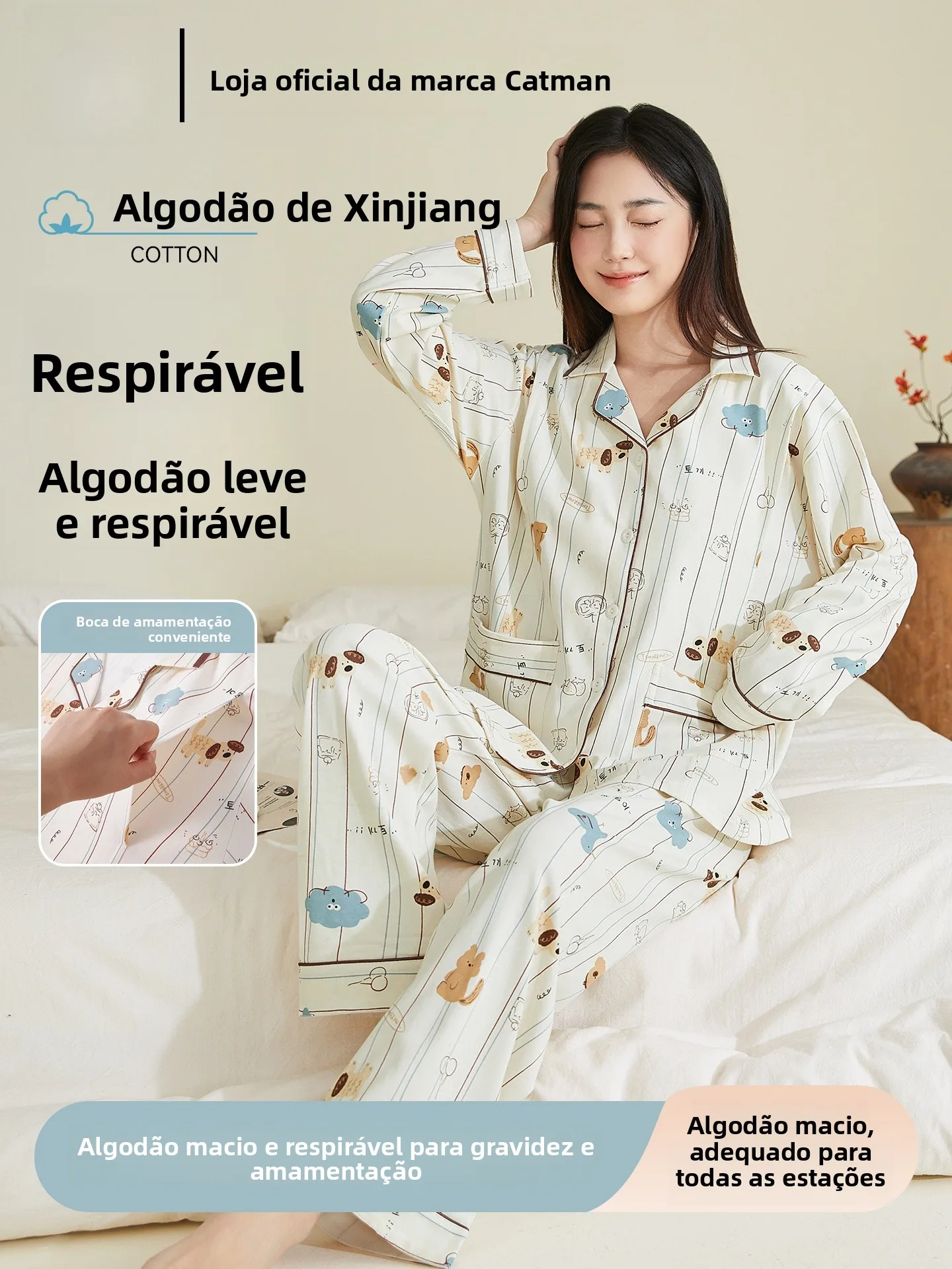 pregnancy-nursing-spwear-set-women's-cotton-long-sve-nightgown-home-clothes-soft-comfortable-breathable-spring-autumn