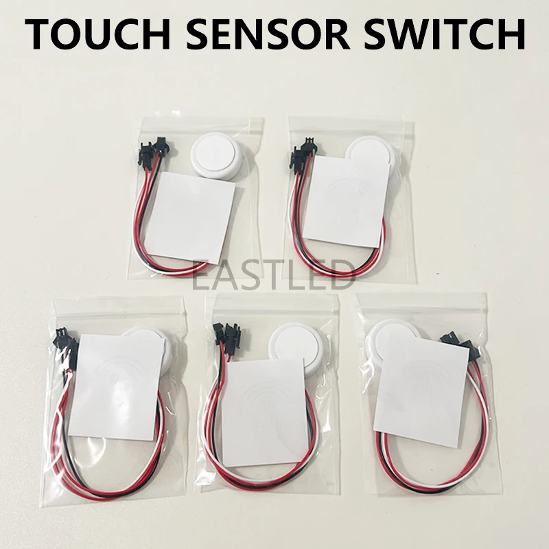 5PCS 2Pin Partition Touch Sensor Switch Dimmer with SM2.54 Plug Hand Sweep Sensor Through Wood 3.7V/5V/12V/24V for LED Strip