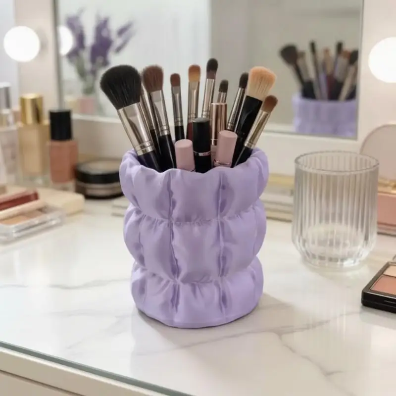 Makeup Brush Storage Holder Dustproof Portable Cosmetic Tool Rack Perfect for Home Travel Makeup Organization
