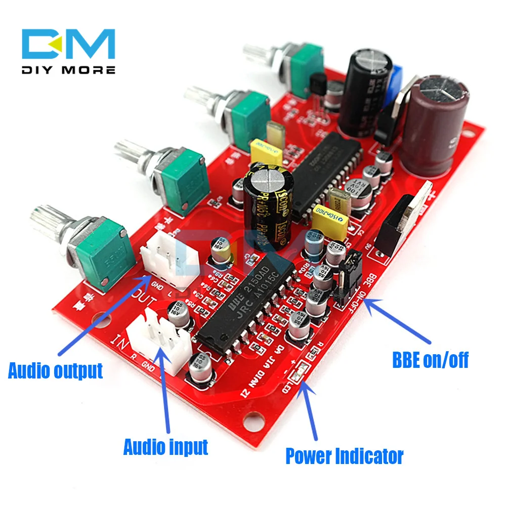 HIFI amplificador estéreo Preamp com BBE pré-amplificador, Volume Control, febre nível, UPC1892, JRC2150