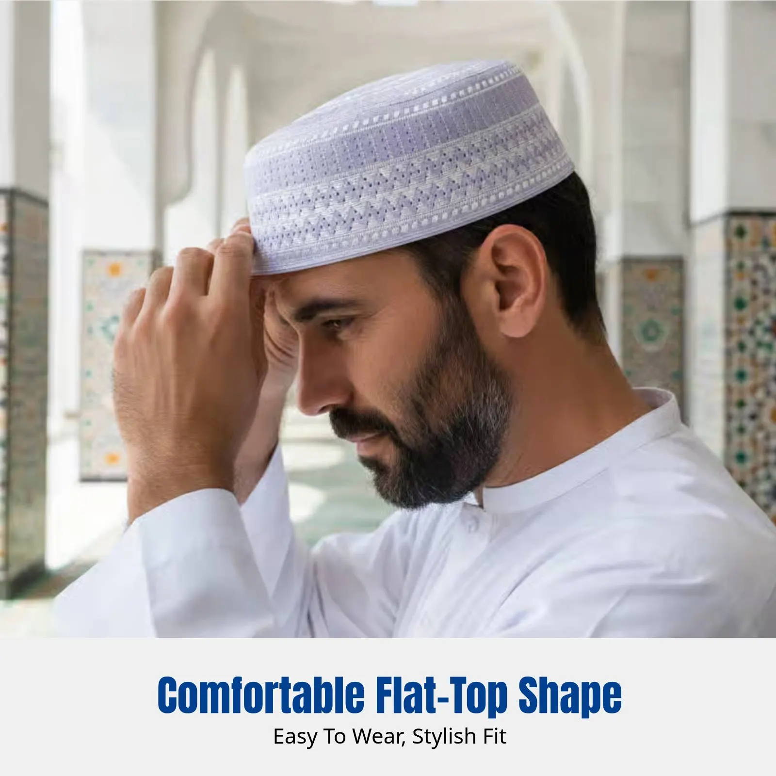 

Мужская этническая вышитая шляпа в саудовском стиле, современная, с круглой окантовкой, без козырька