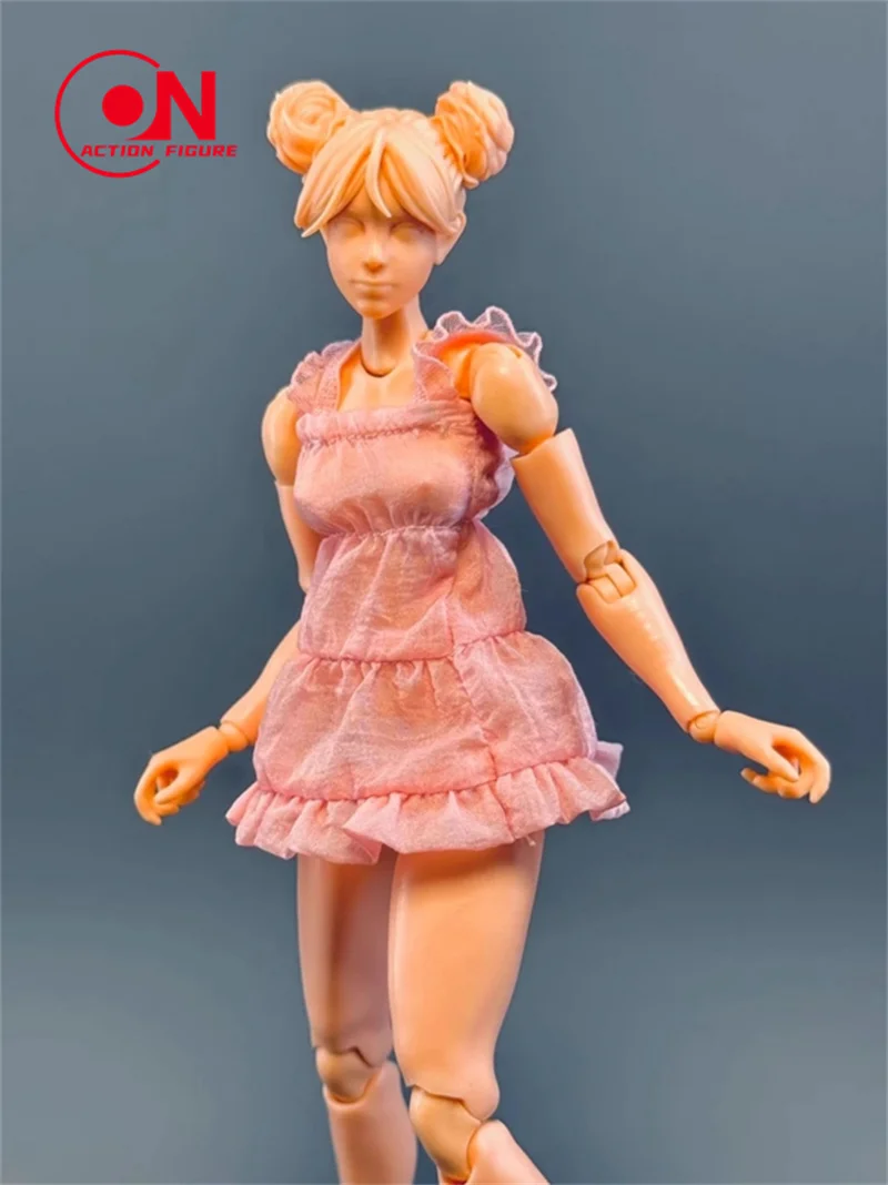 Modelo de Vestido de Festa com Alças de Renda para Soldado Feminino 1/12, Compatível com Figuras de Ação de 6'' Ob11 Azone Figma Romankey