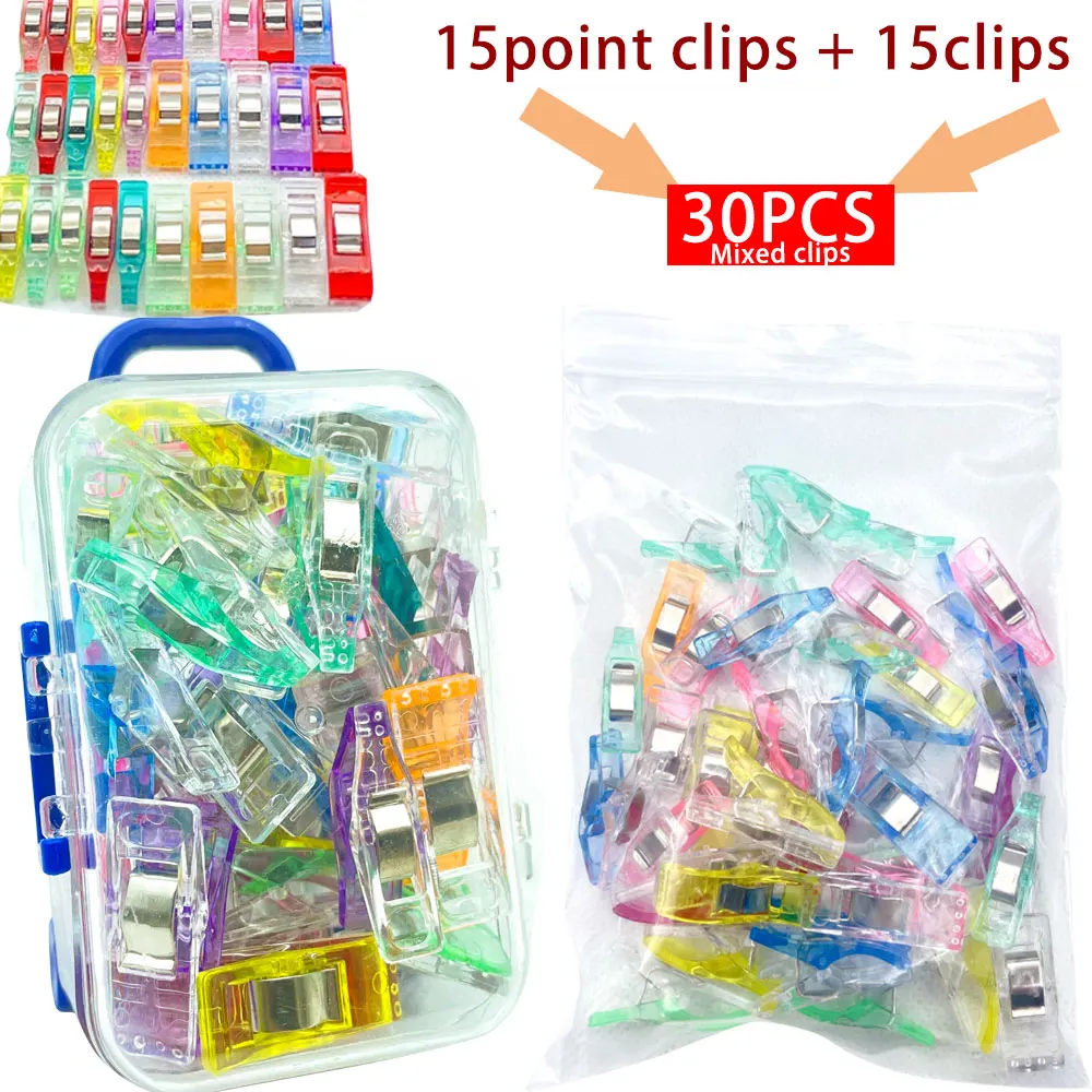 30pcs Mixed Colorful Clips Pointed Clip Office Clip Box Storage Clip Paper Clip Business Card Album Photo Clip (Bag/Box)