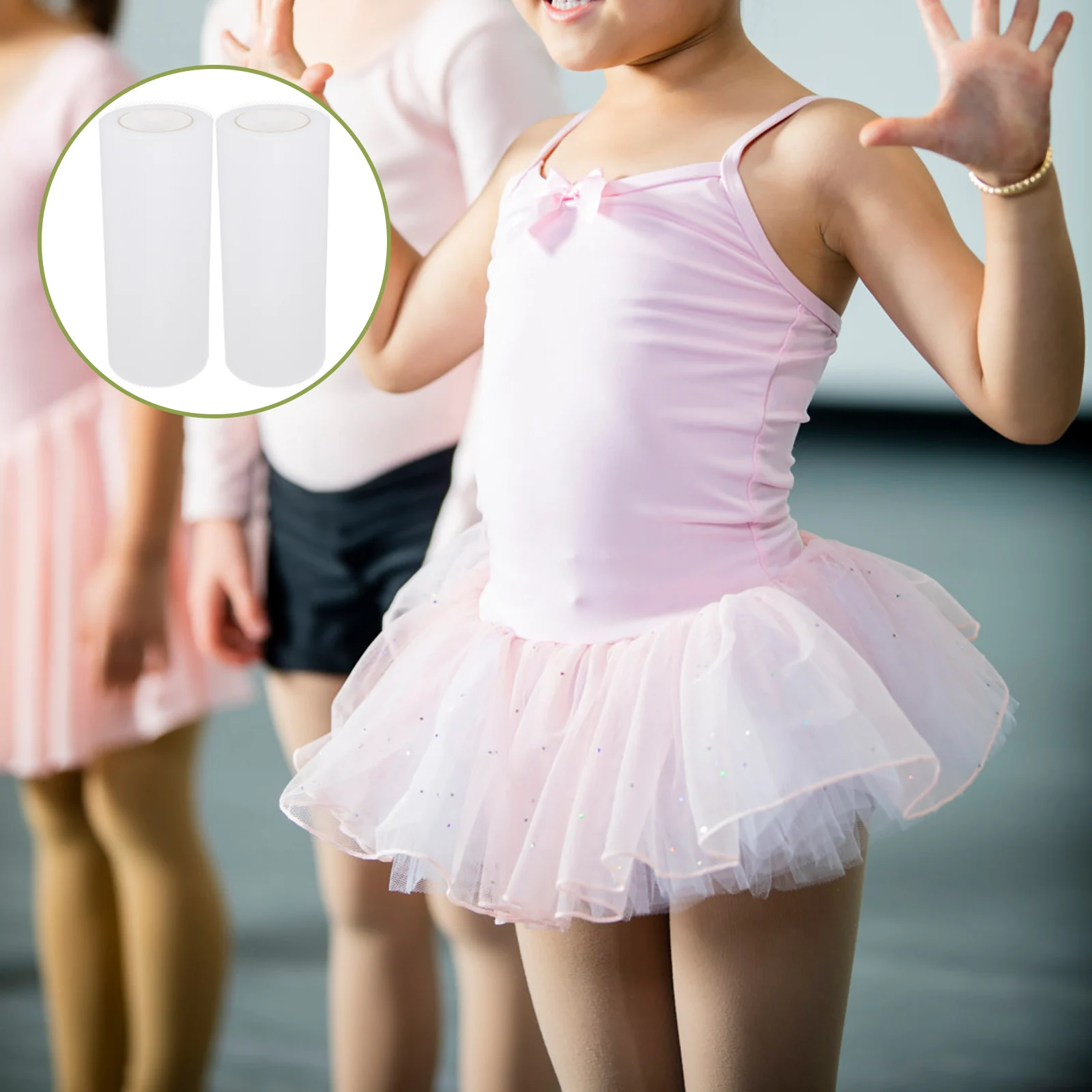 

2pcs 2 Rolls White Tulle Fabric For Gift Wrapping Decorative Mesh Ribbon Diy Craft Supplies Festival Wedding Party Decoration