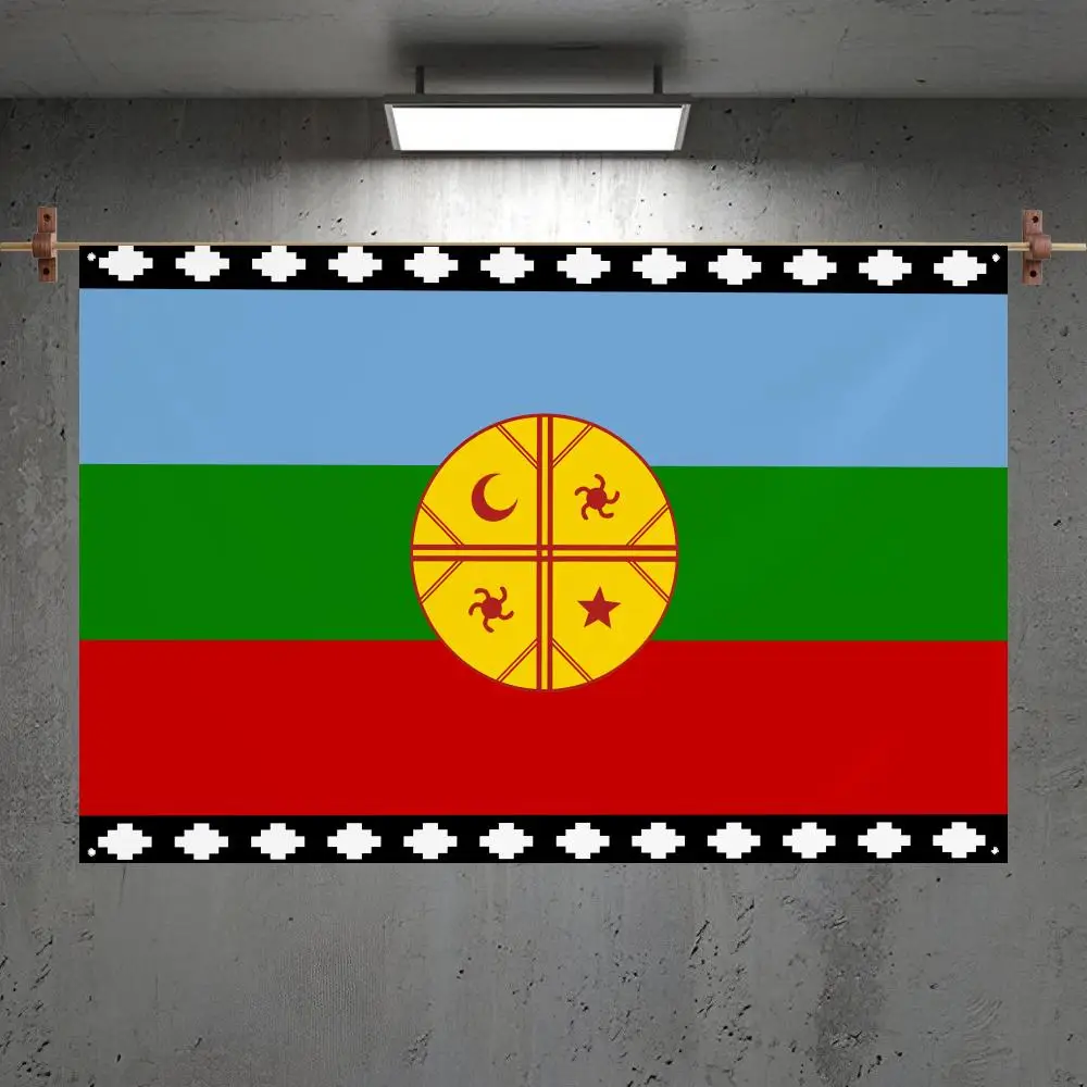 Mapuche Chile Wvnhelfe Star Flags Custom Camping Outdoor Garden Room Bedroom Decor Party Backdrops Wall Art Family Gifts