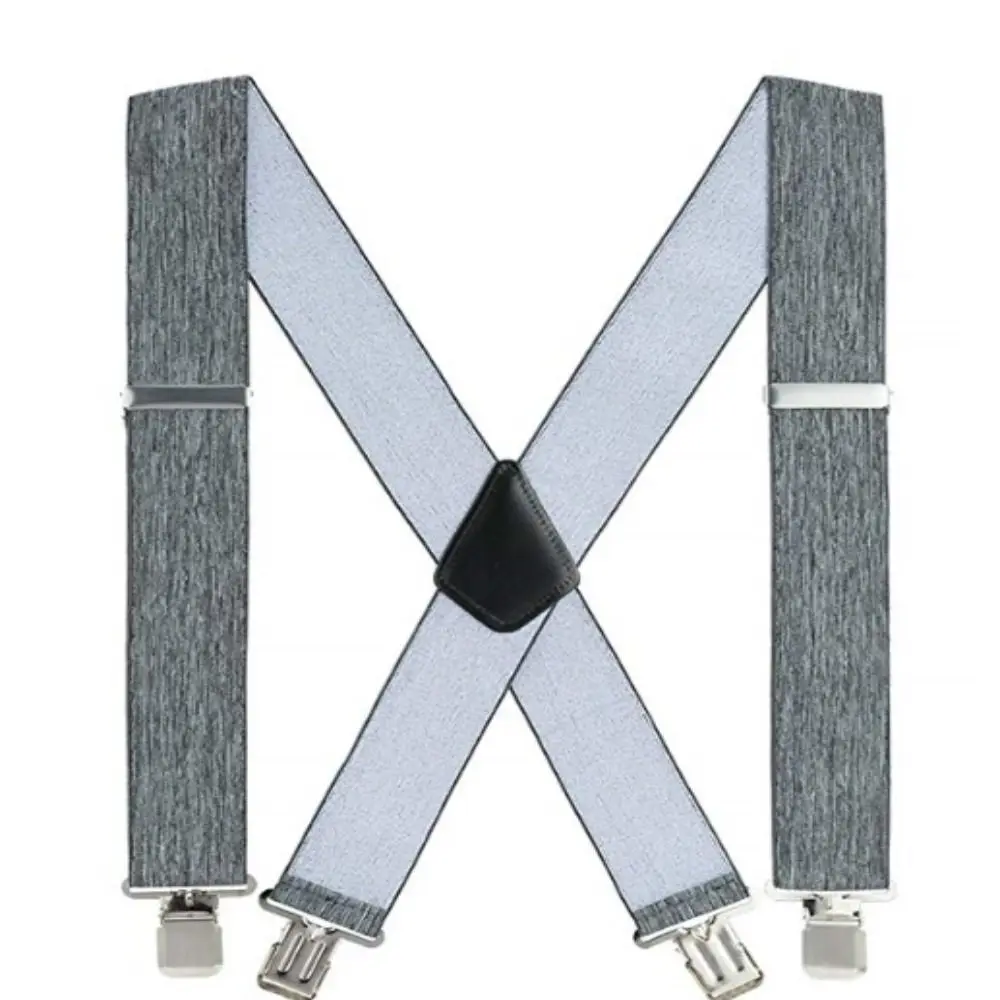 

New Widen Men Suspenders Adjustable X-Back Trouser Braces 4 Strong Clips Elastic Suspenders Straps Wedding Suit