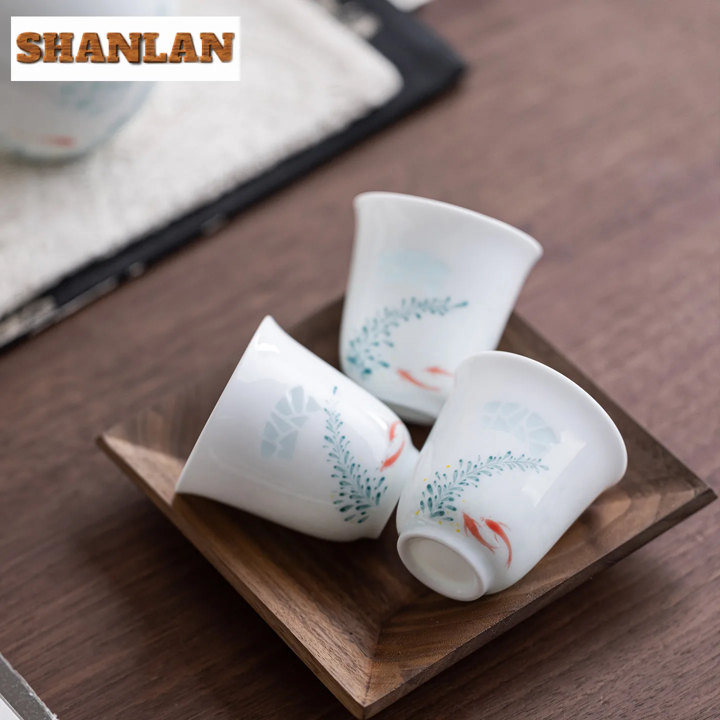 

2pc/lot Hollow Window Hand-painted Fish Teacup Vintage Tea Bowl Jug Tea-tasting Smelling Cup Jianzhan Master Cups Tea Items Gift