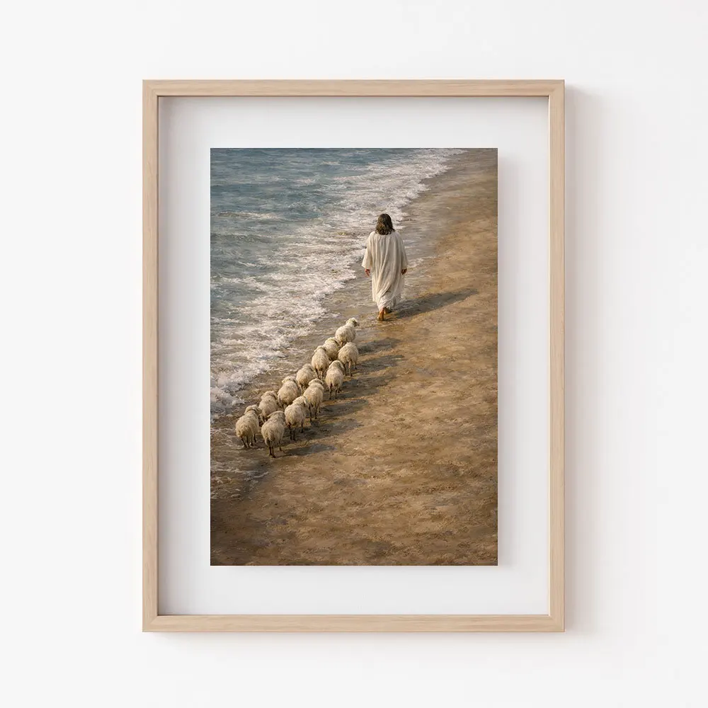 Jesus Leading the Twelve Full Poster Canvas Print Painting Christian Wall Art Bedroom Study Studio Living Room Home Decor