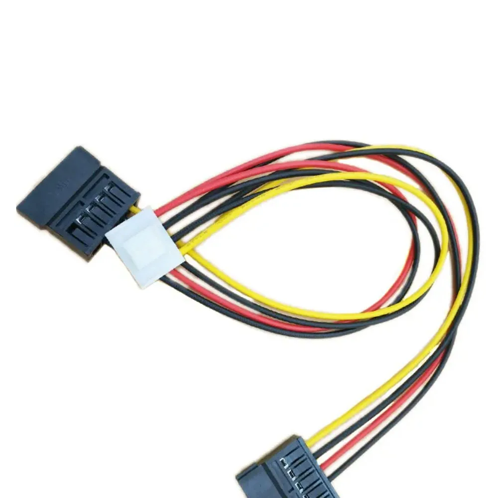 Cable de alimentación hembra VH3.96 de 4 pines a 2 piezas SATA, fuente de alimentación hembra Serial SATA de 15 pines para cable de alimentación HDD