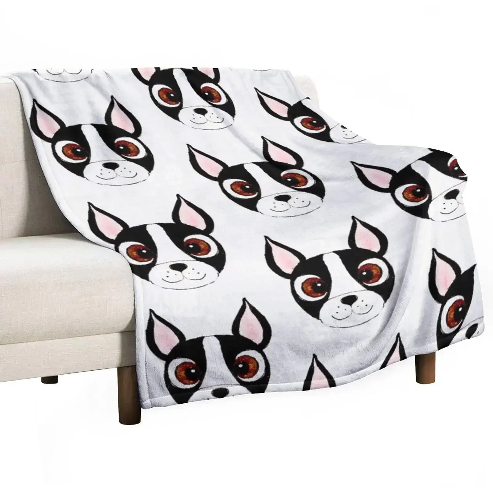 Boston Terrier Cartoon Throw Blanket Luxury St For Sofa Thin Comforter Quilt Summer Beddings Vintage Blankets